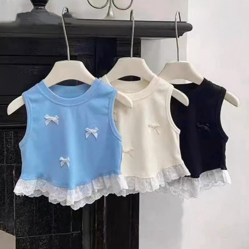 Toddler Girl Bow Lace Tank - image 1