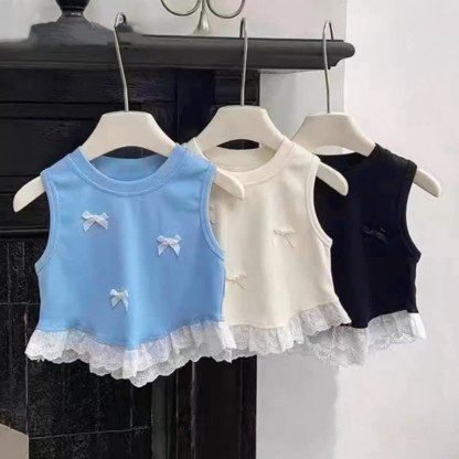 Toddler Girl Bow Lace Tank - image 1