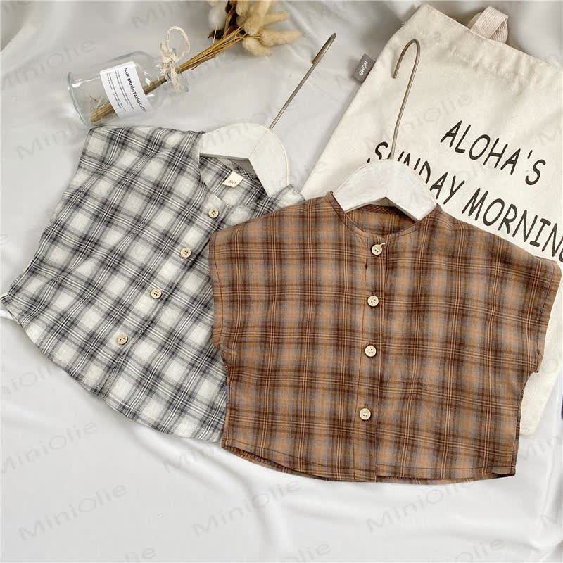 Baby Toddler Plaid Sleeveless T-Shirt - image 1