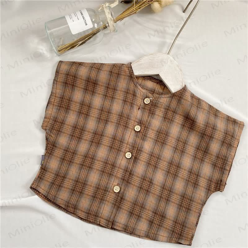 Baby Toddler Plaid Sleeveless T-Shirt - Brown - 8Y - image 2