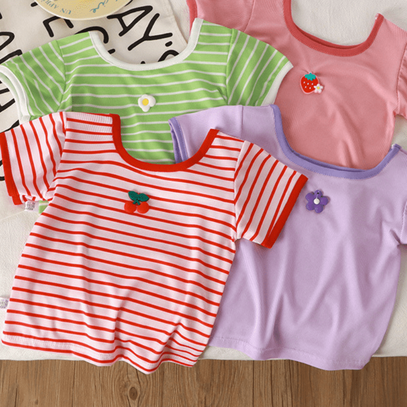 Toddler Girl Square Neck Striped T-Shirt - image 1