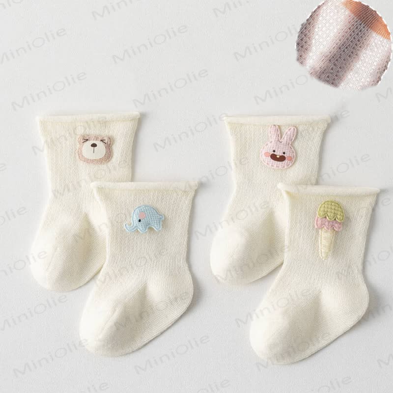 Baby Ice Cream Elephant Bunny Bear Socks - image 1