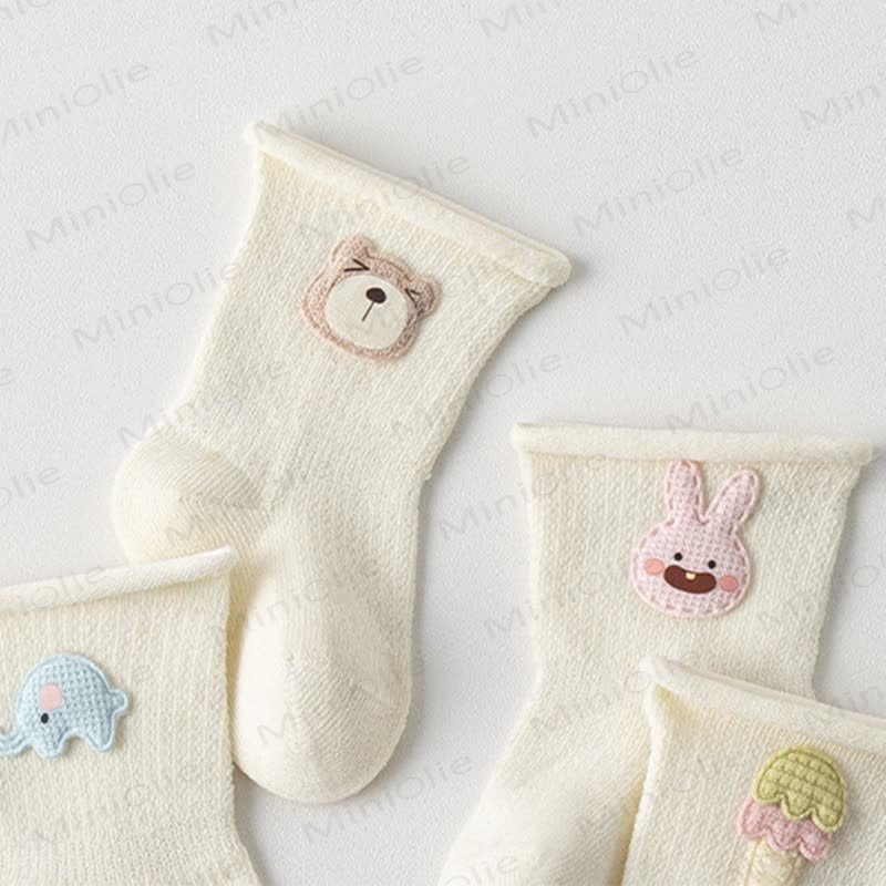 Baby Ice Cream Elephant Bunny Bear Socks - image 4