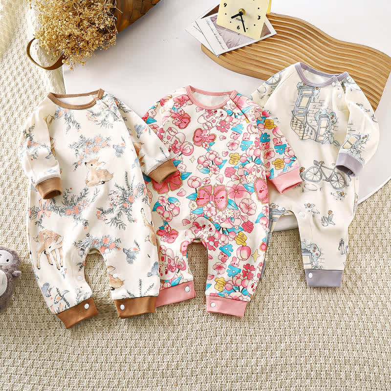 Baby Cute Animals Contrast Color Romper - image 1