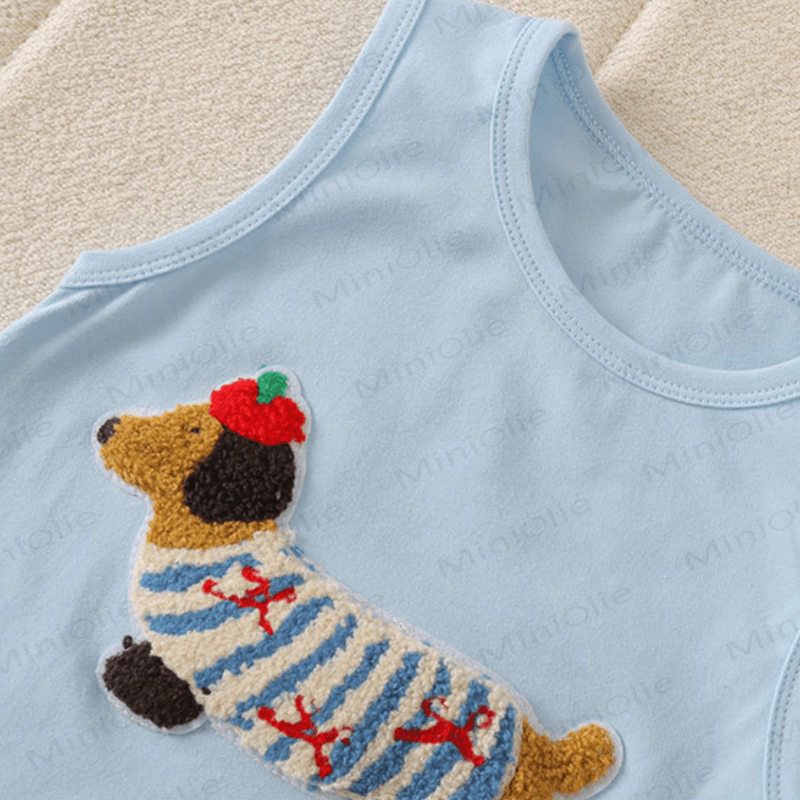 Baby Dachshund Patch Sleeveless Romper - image 9