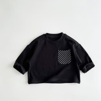 Toddler Striped Base Layer Simple T-Shirt - Black - 8Y - image 13