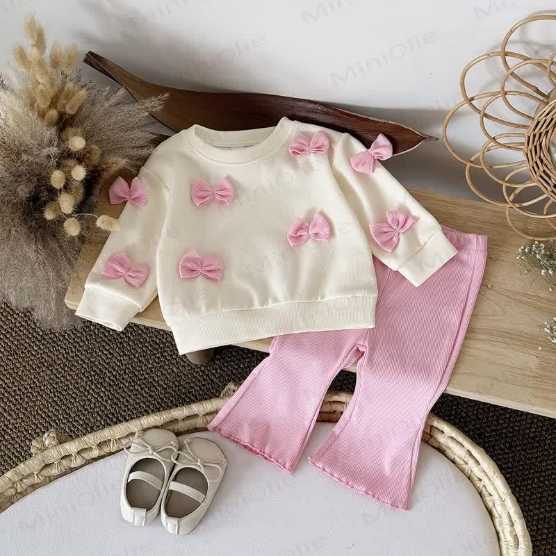 Baby 2-Piece Bow Sweatshirt and Pants Set - image 4