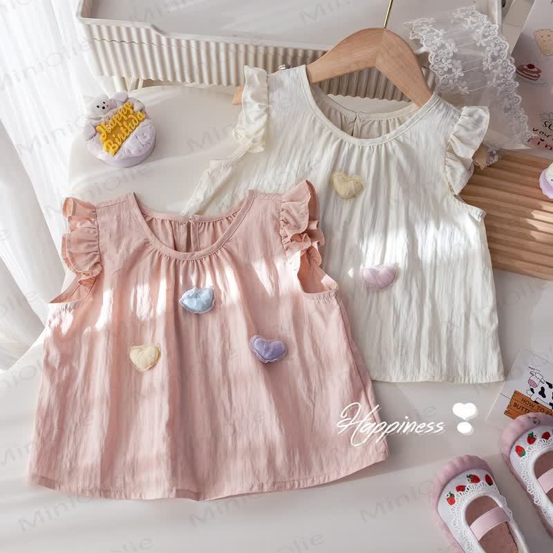 Kid Girl 3D Love Heart Sweet Tank Top - image 1