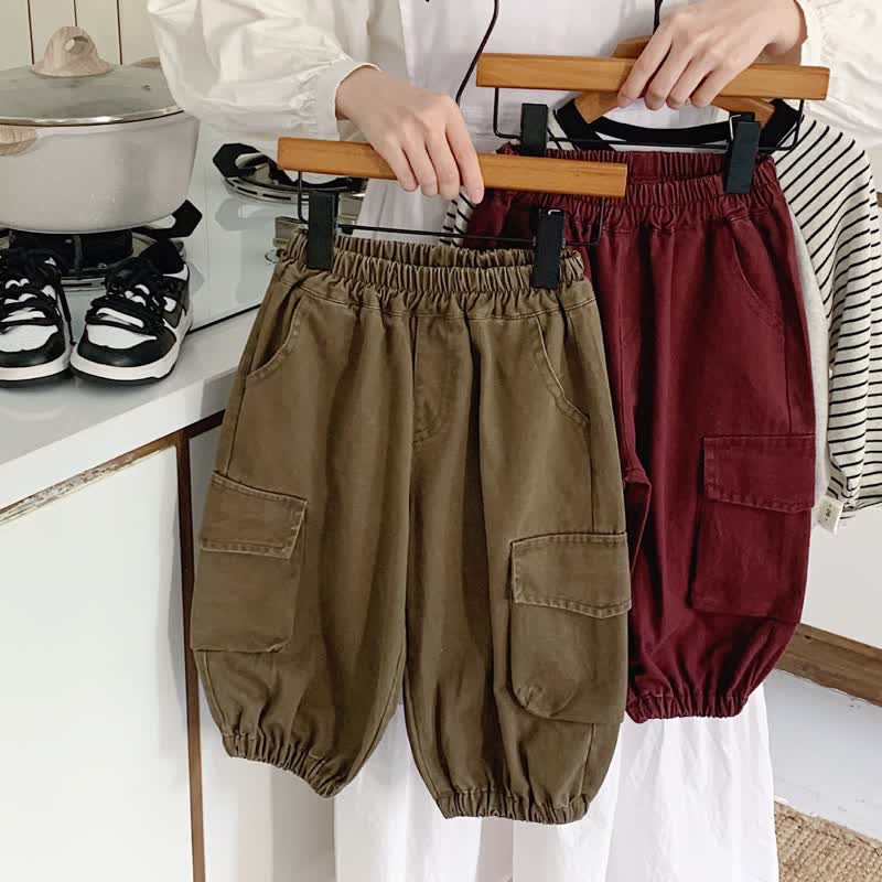 Toddler Solid Color Worker Effortless Pants - image 2