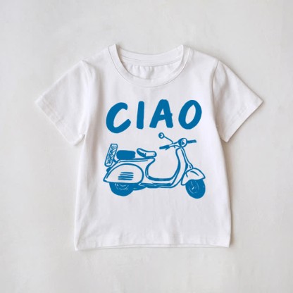 CIAO Motorcycle White Family Matching T-Shirt - White - Baby T-Shirt: 3-5T - image 2