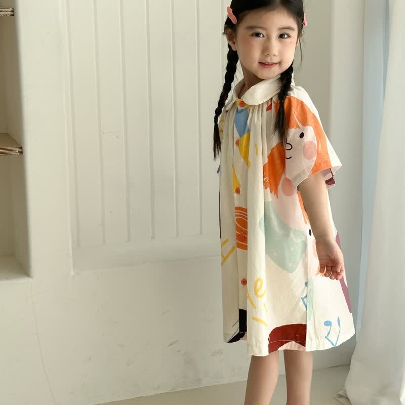 Toddler Beige Polo Cartoonish Girl Dress - image 5