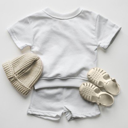 Baby 2-Piece Sixteen Multicolor Flower White Set - image 2