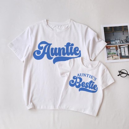 AUNTIE/AUNTIE'S BESTIE  White Family Matching T-Shirt - White - Adult T-Shirt: XL - image 1