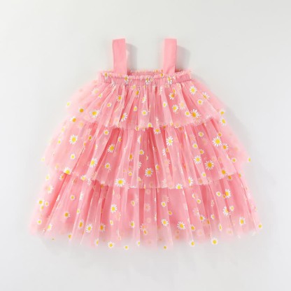 Toddler Daisy Tulle Layered Dress - Pink - 5-7T - image 3