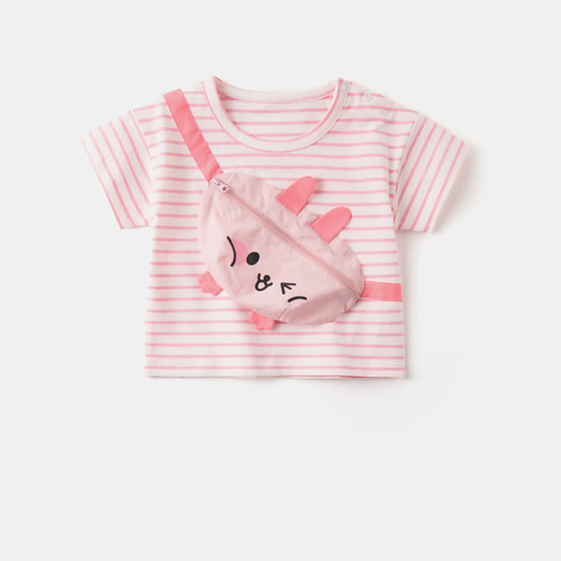 Baby Toddler Attached Chest Pouch T-Shirt - Pink - 3-5T - image 2
