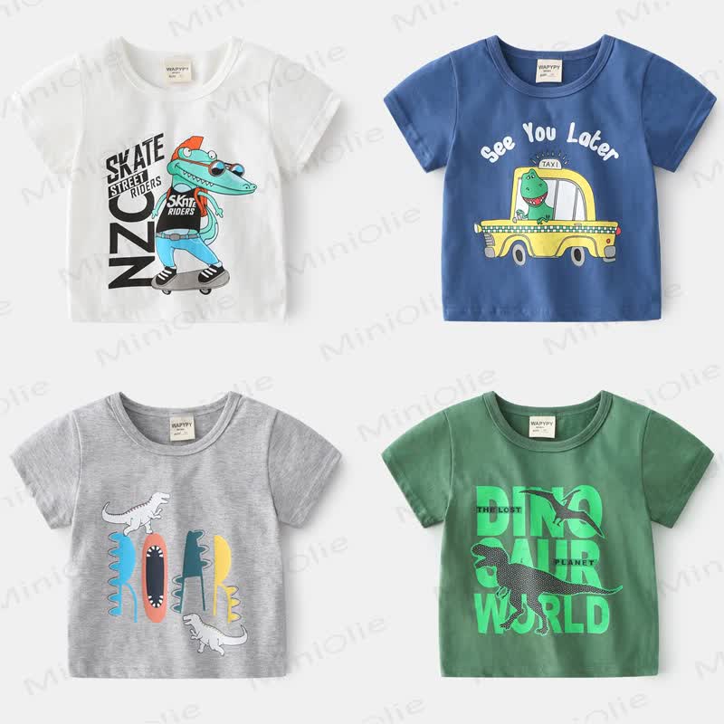 Toddler Boy Cartoon Dinosaur Printed T-Shirt - image 1