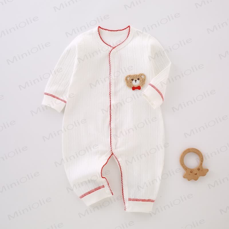Baby Bear Patch Colored Outline Romper - Red - 18-24M - image 1