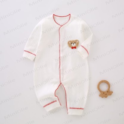 Baby Bear Patch Colored Outline Romper - Red - 18-24M - image 1