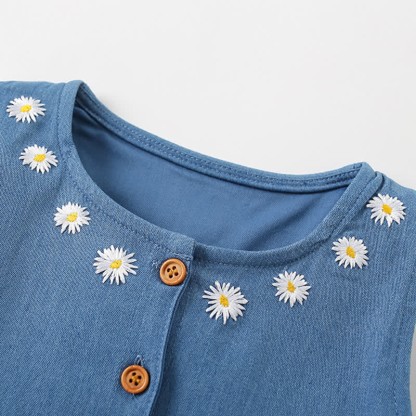 Toddler Denim Daisy Sleeveless Dress - image 2