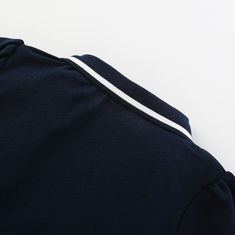 Toddler Kid Polo Bow Heart Black Dress - image 4