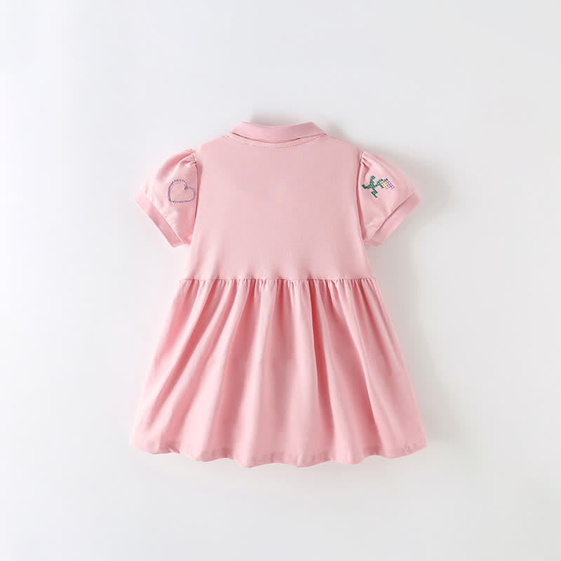 POLO Toddler Kid Heart Flower Pink Dress - image 2
