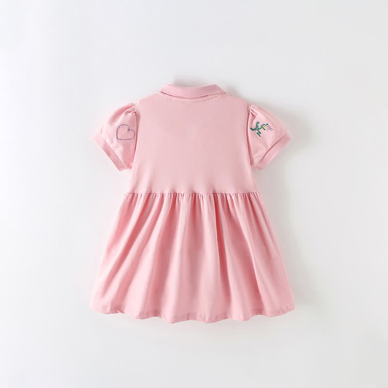 POLO Toddler Kid Heart Flower Pink Dress - image 2