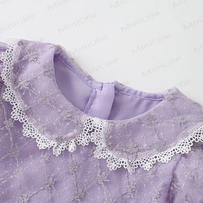 Toddler Kid Purple Tulle Elegant Dress - image 2