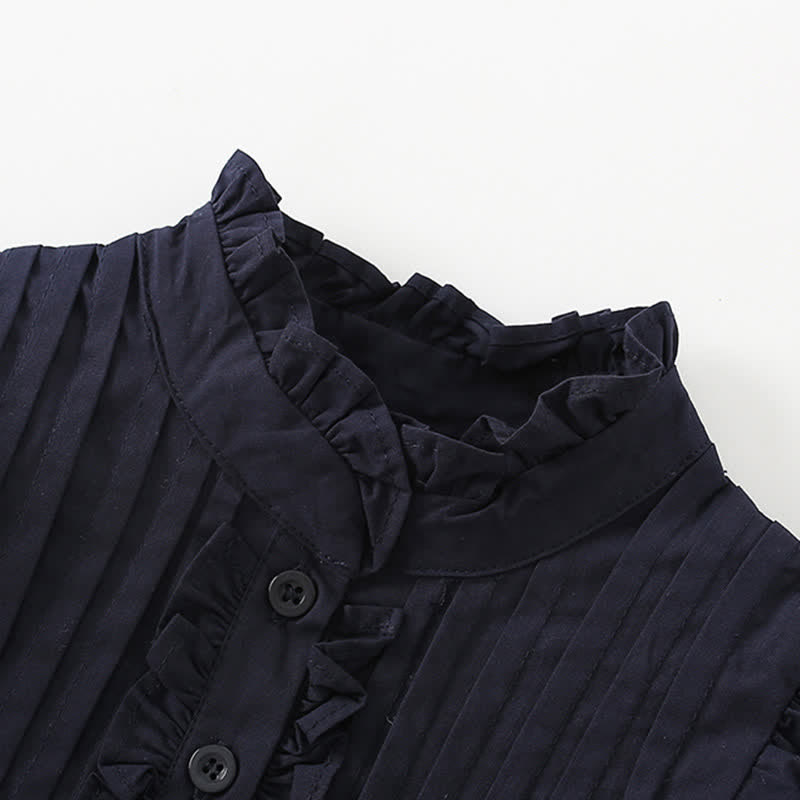 Toddler Kid Dark Blue Solid Color Dress - image 2