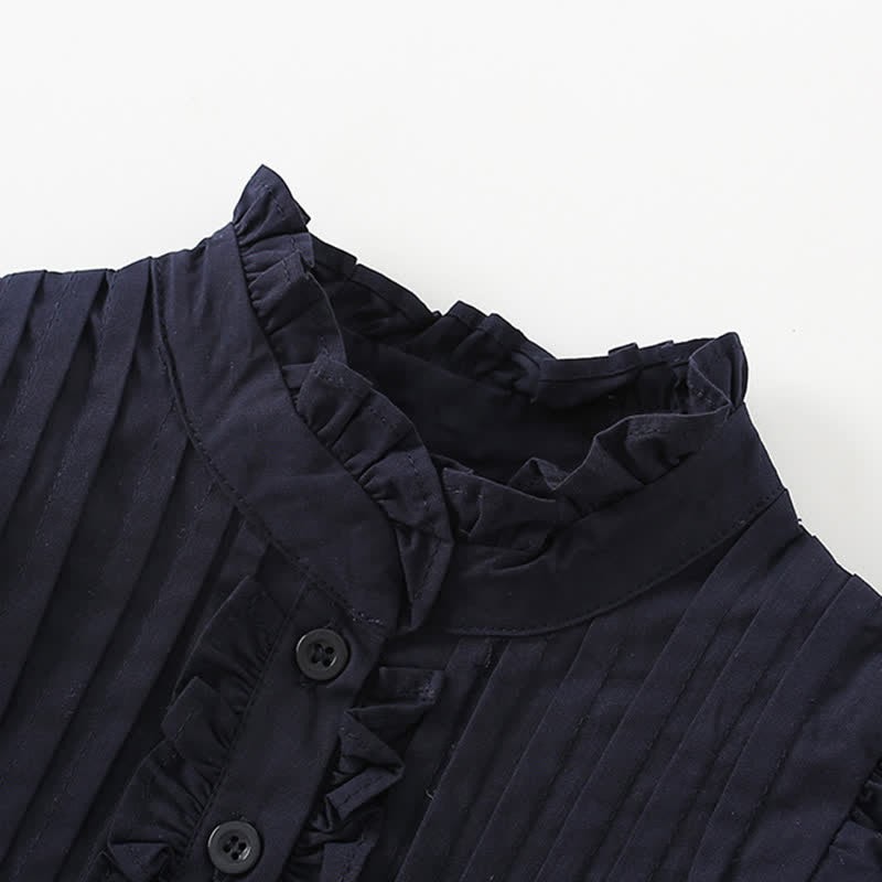 Toddler Kid Dark Blue Solid Color Dress - image 2