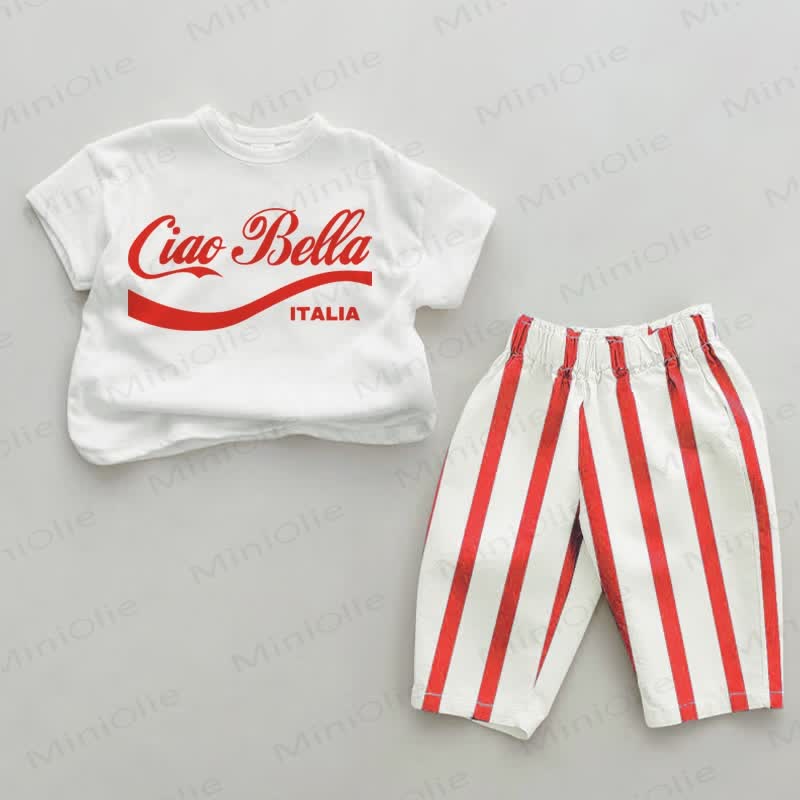 CIAO BELLA ITALIA Baby Red Vertical Striped 2-piece Set – MiniOlie