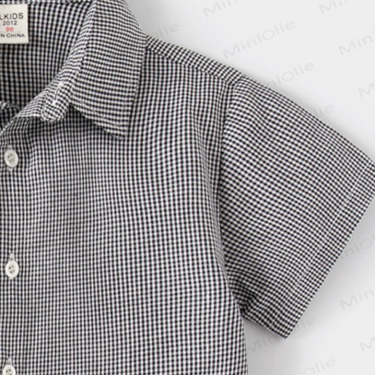 Kid Boy Cartoon Bear Plaid Shirt Top - image 5