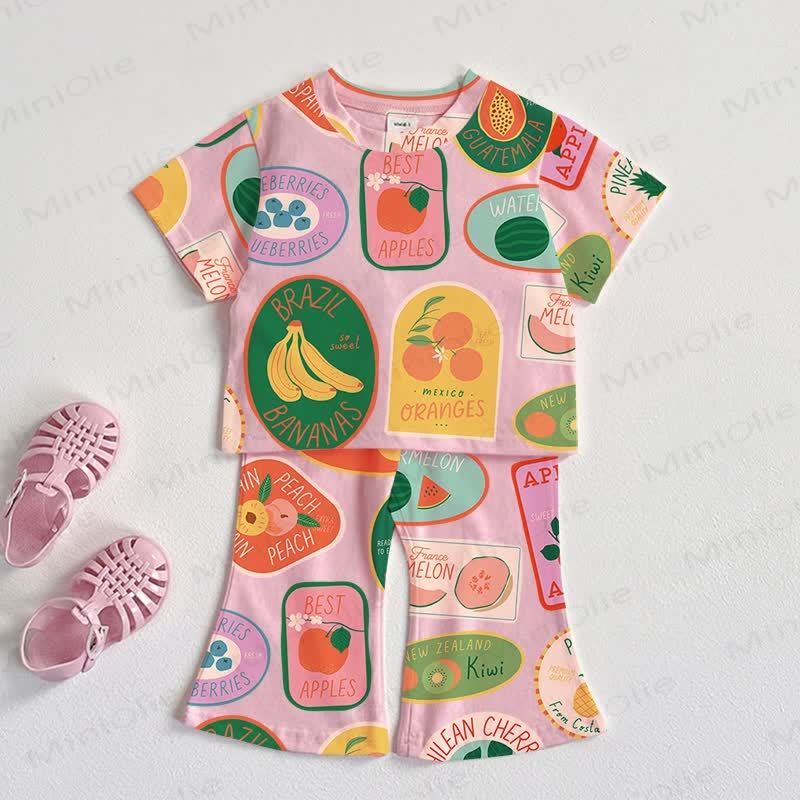 Baby Toddler Girl Fruit Labels 2-piece Set - Pink - 2-3T - image 1