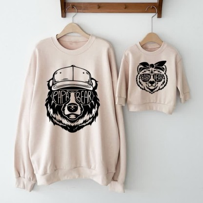 PAPA/BABY BEAR Beige Family Sweatshirt - Beige - Adult Sweatshirt: XL - image 1
