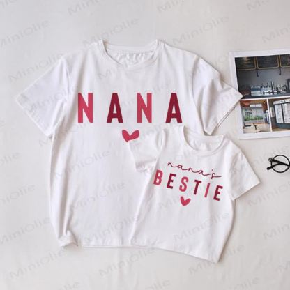 NANA/NANA'S BESTIE White Family Matching T-Shirt - White - Adult T-Shirt: XL - image 1