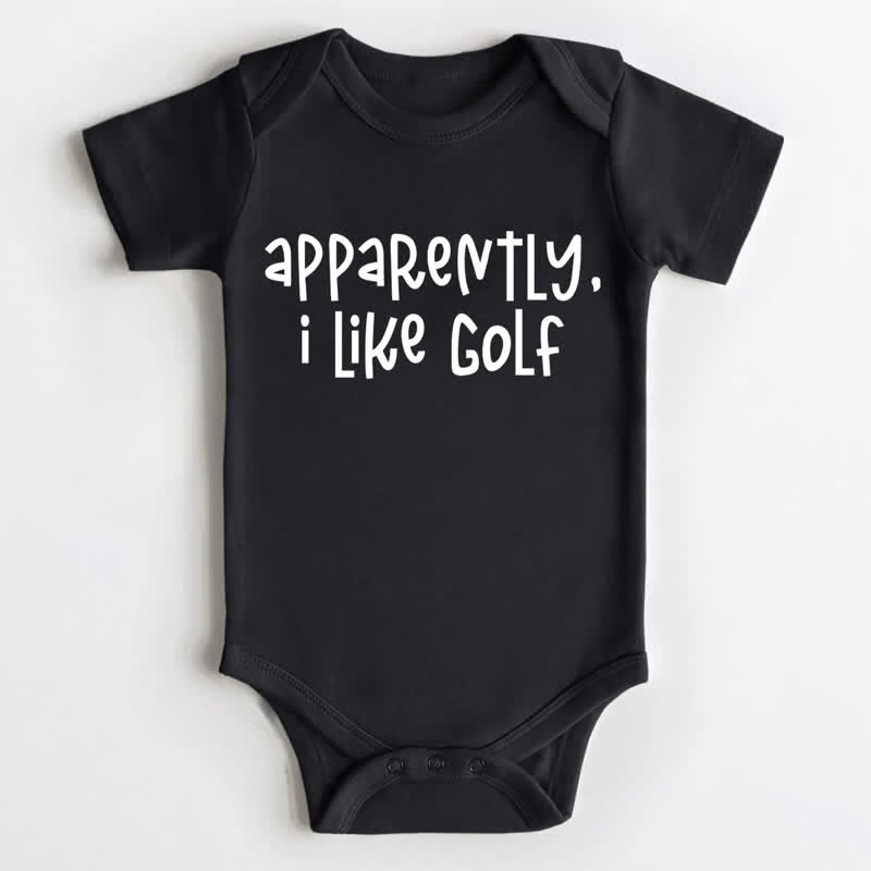 APPARENTLY, I LIKE GOLF Baby Black Bodysuit - Black - 18-24M - image 1