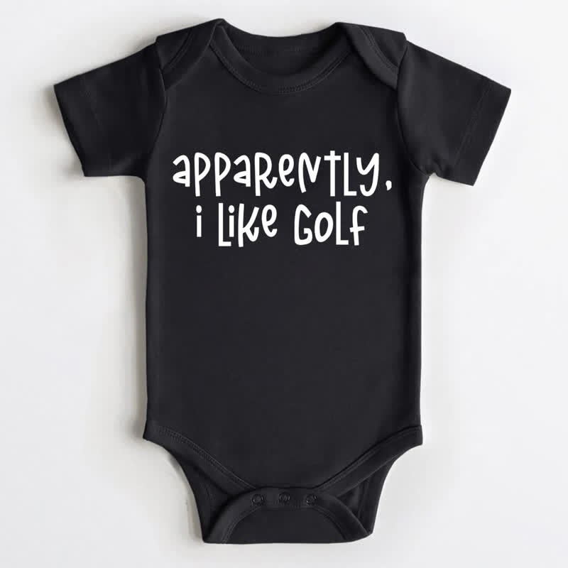 APPARENTLY, I LIKE GOLF Baby Black Bodysuit - Black - 18-24M - image 1