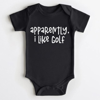 APPARENTLY, I LIKE GOLF Baby Black Bodysuit - Black - 18-24M - image 1