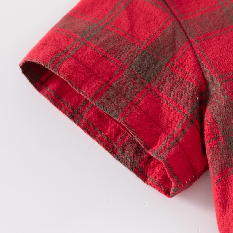 Kid Boy Plaid Short-sleeve Shirt Top - image 7