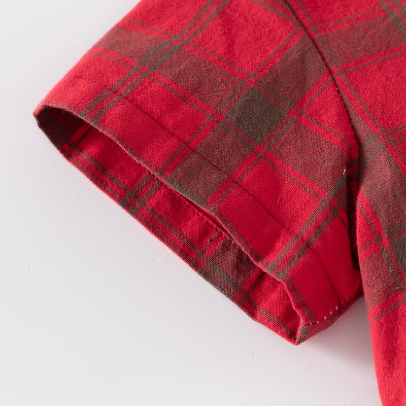 Kid Boy Plaid Short-sleeve Shirt Top - image 7