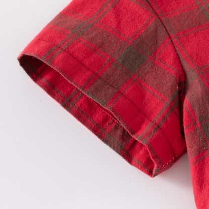 Kid Boy Plaid Short-sleeve Shirt Top - image 7