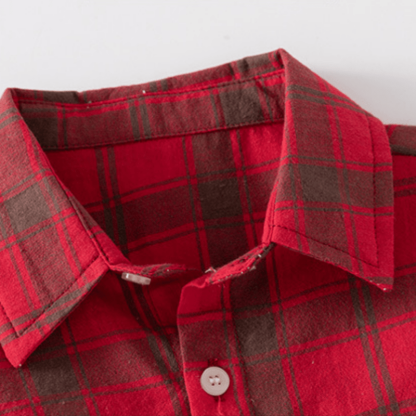 Kid Boy Plaid Short-sleeve Shirt Top - image 5