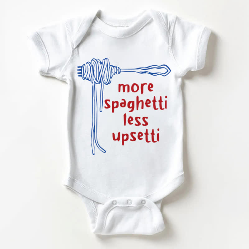 MORE SPAGHETTI LESS UPSETTI Baby White Bodysuit - White - 18-24M - image 1