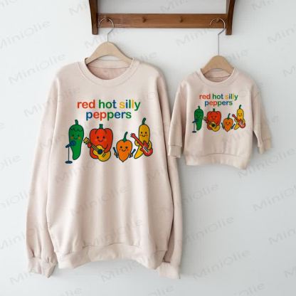 RED HOT SILLY PEPPERS Beige Family Sweatshirt  - Beige - Adult Sweatshirt: XL - image 1