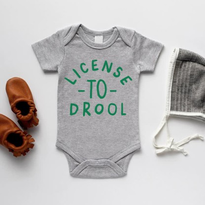 LICENSE TO DROOL Baby Grey Bodysuit - Grey - 18-24M - image 1