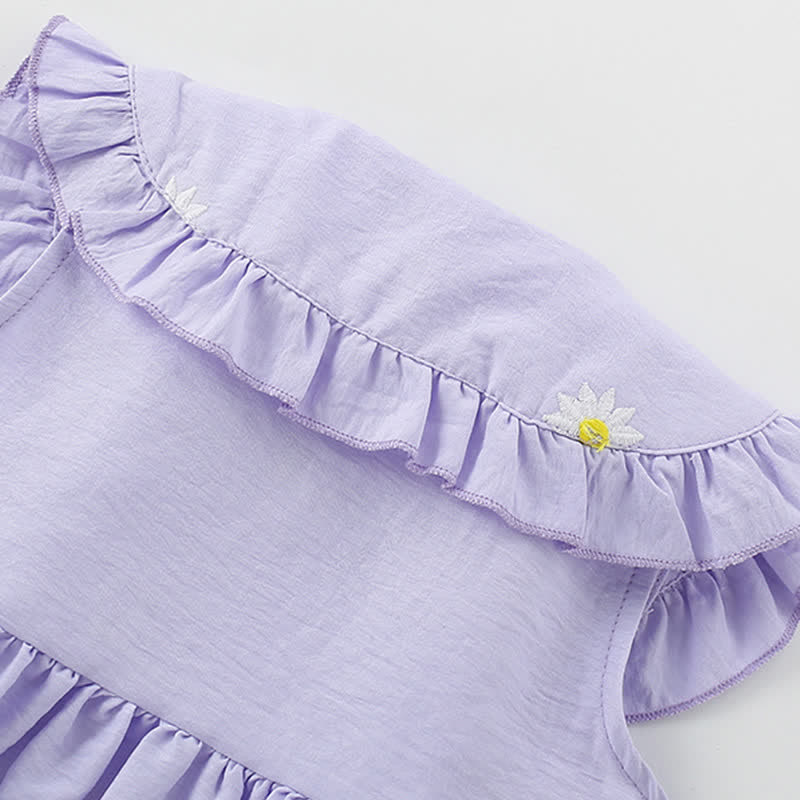 Toddler Kid Purple Embroidered Daisy Dress - image 5