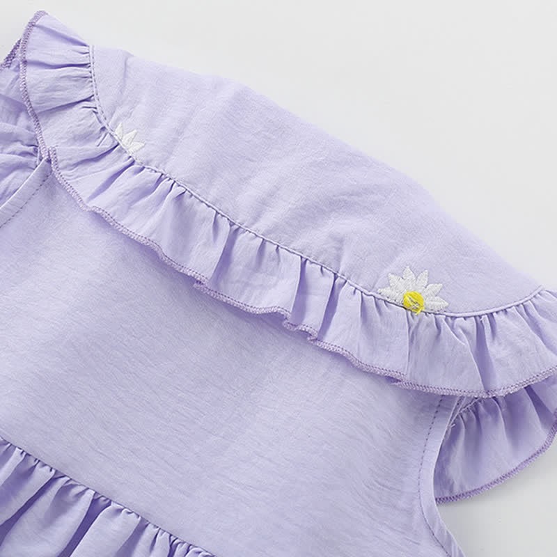 Toddler Kid Purple Embroidered Daisy Dress - image 5