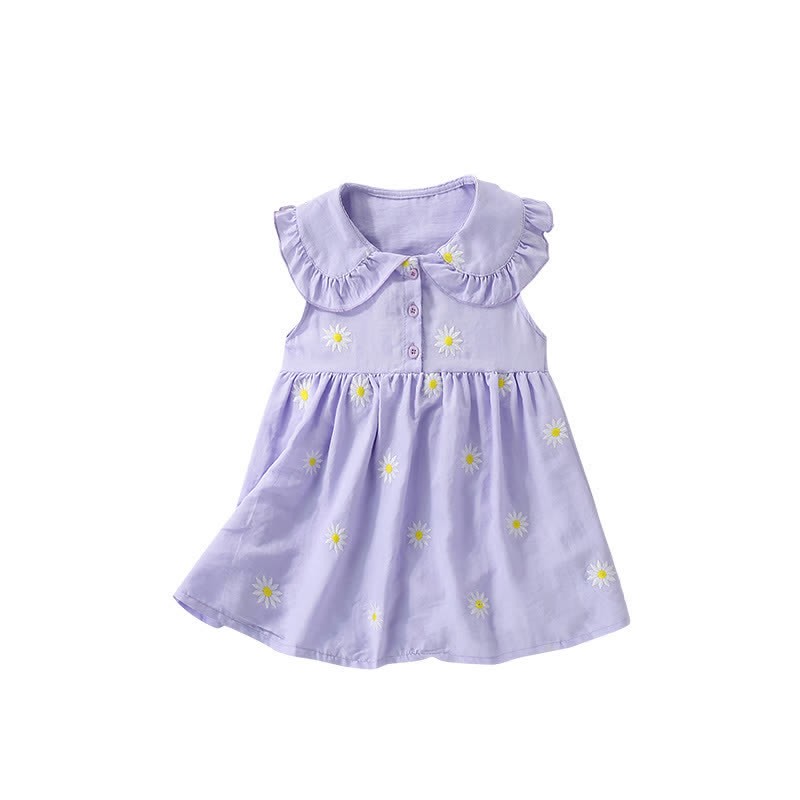 Toddler Kid Purple Embroidered Daisy Dress - image 3