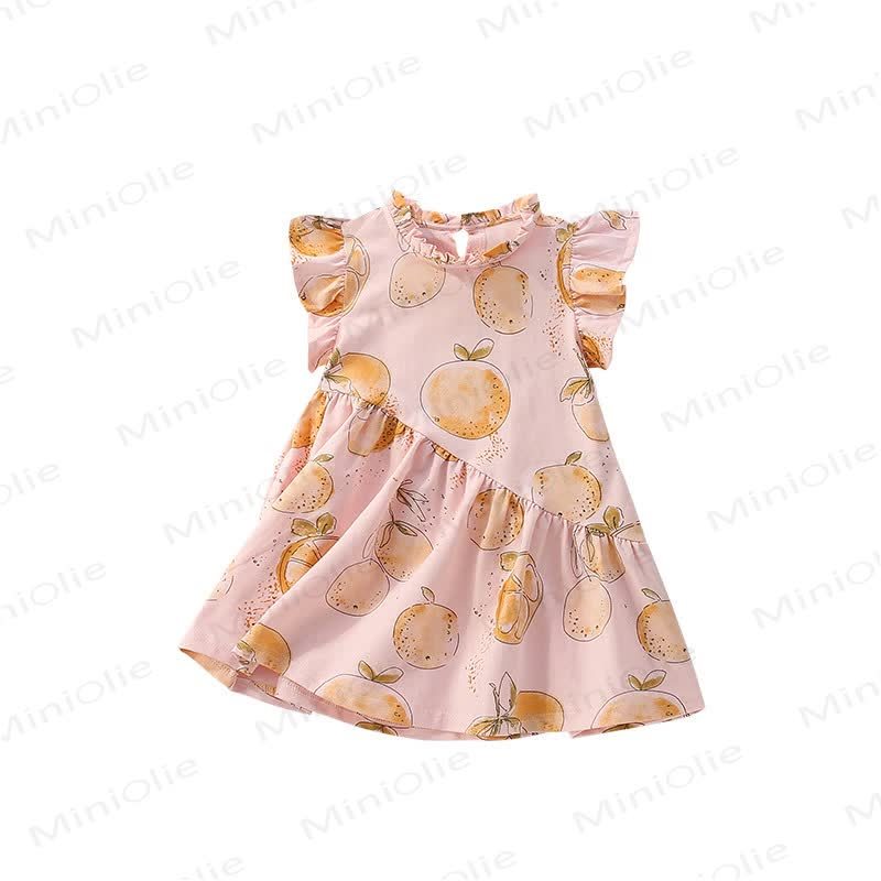 Toddler Kid Pink Orange Ruffled Dress - image 3