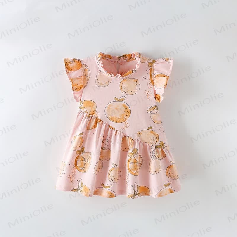 Toddler Kid Pink Orange Ruffled Dress - Pink - 12Y - image 1
