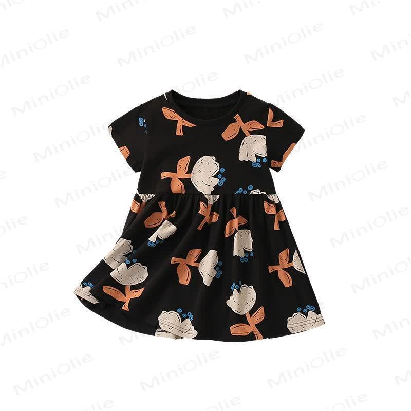 Toddler Kid Black Graffiti Flower Dress - image 3
